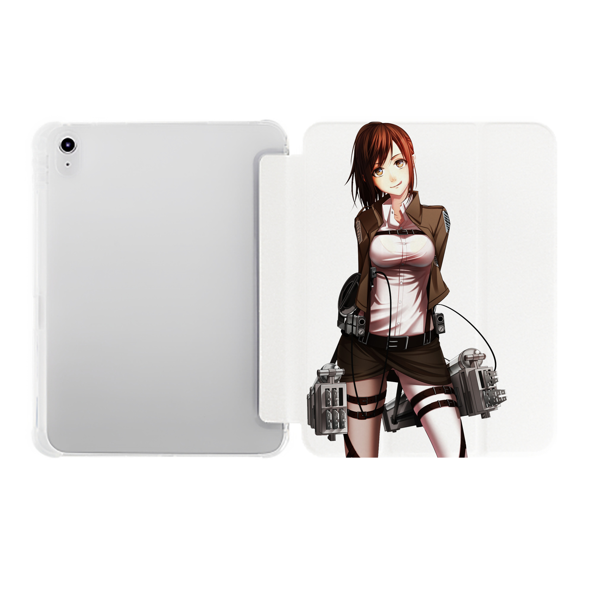 （画像用） 進撃の巨人 サシャ·ブラウス Attack on Titan Sasha Blaus IPad ケース ペン収納付き 三つ折りスタンド PUレザー×シリコン 対応機種9.5/10.5/10.9インチ